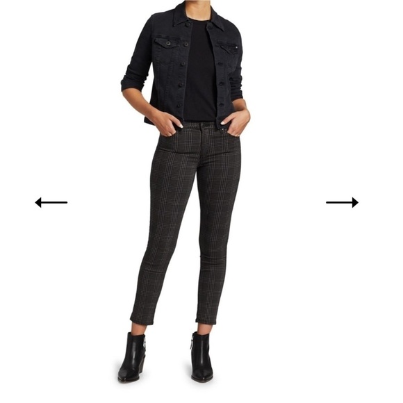 Ag Adriano Goldschmied Houndstooth Pima Cigarette Ankle Pant Blk/Gr Size 28 #937 - Picture 1 of 8